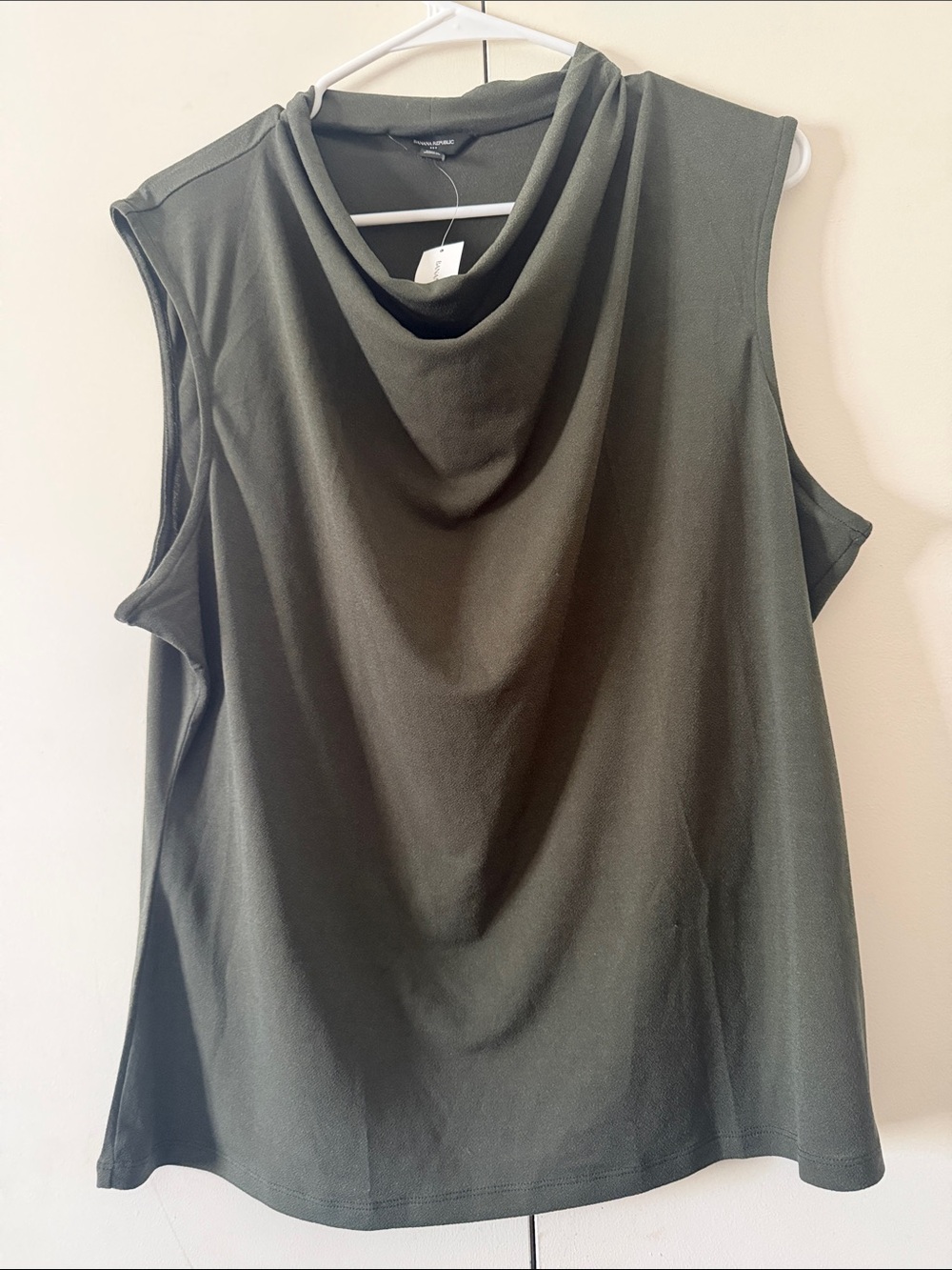 Banana Republic Olive Green Draped Cowl Neck Tank